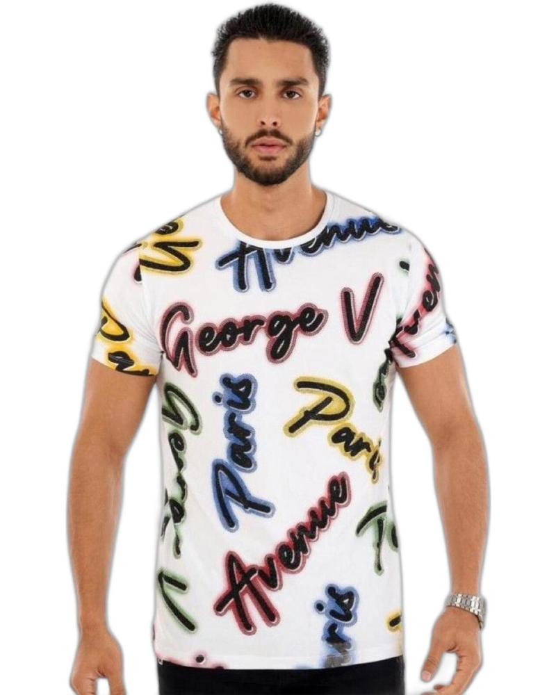 CAMISETA GEORGE V PARIS GV STREET PEDRERÍA BLANCA