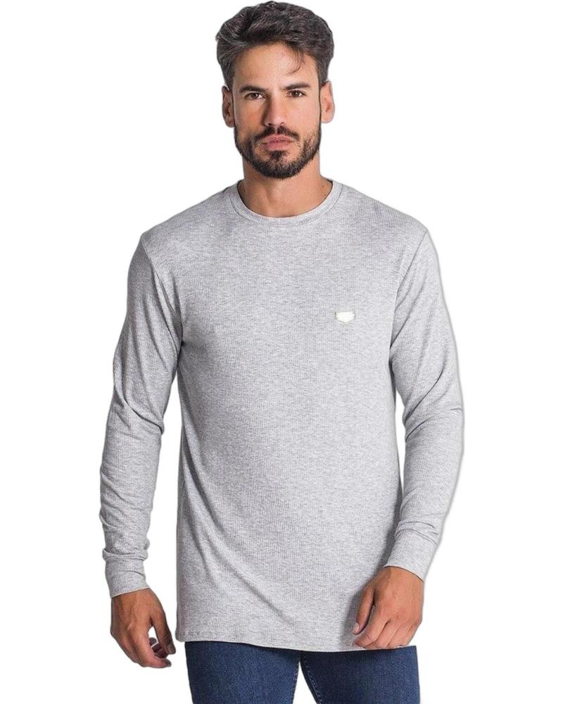 CAMISETA DE MANGA LARGA GRIS GIANNI KAVANAGH CANALE CORE CON LOGO