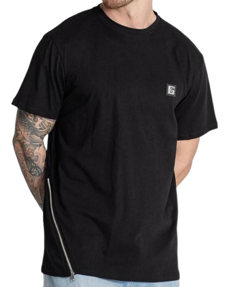 CAMISETA NEGRA CON CREMALLERA GIANNI KAVANAGH ZIPPER TEE