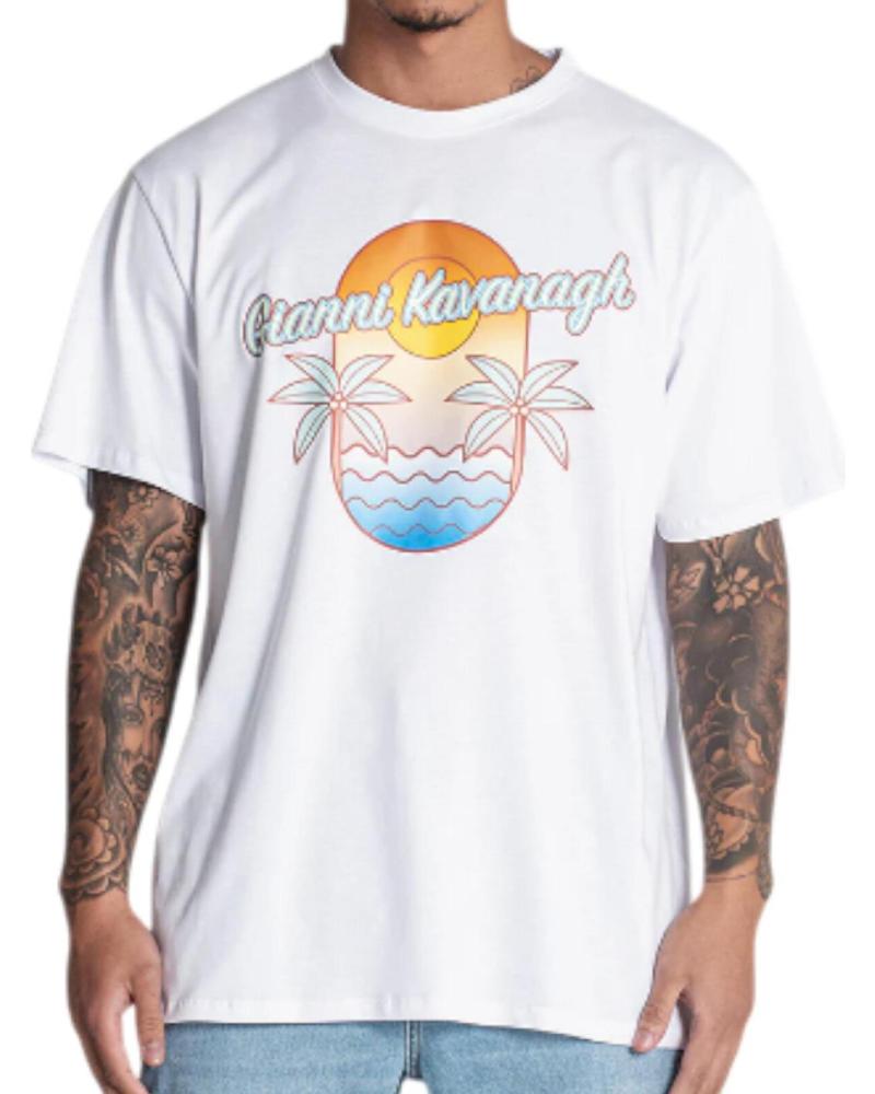 CAMISETA OVERSIZE TROPICANA BLANCA GIANNI KAVANAGH