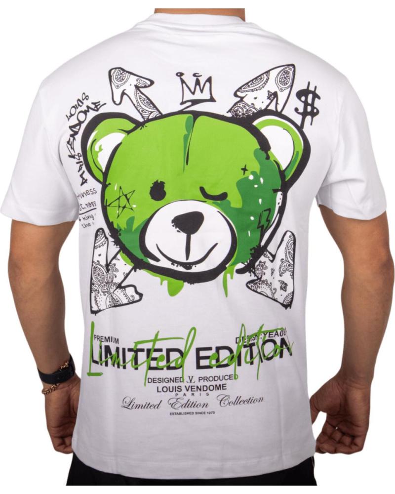 LOUIS VENDOME PARIS CAMISETA STREET LIMITED EDITION CON OSO VERDE - BLANCA