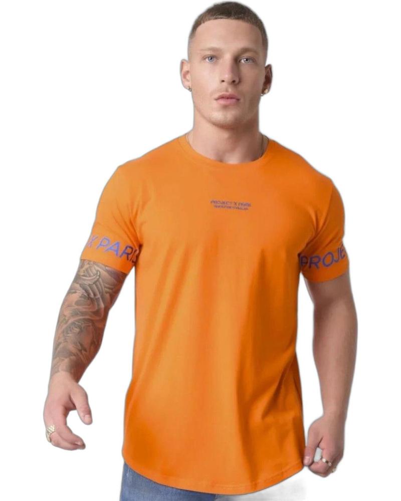 PROJECT X PARIS CAMISETA NARANJA CON LOGO Y MANGAS CORTAS