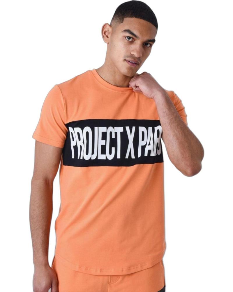 PROJECT X PARIS CAMISETA NARANJA CON LOGO FRONTAL Y CUELLO REDONDO