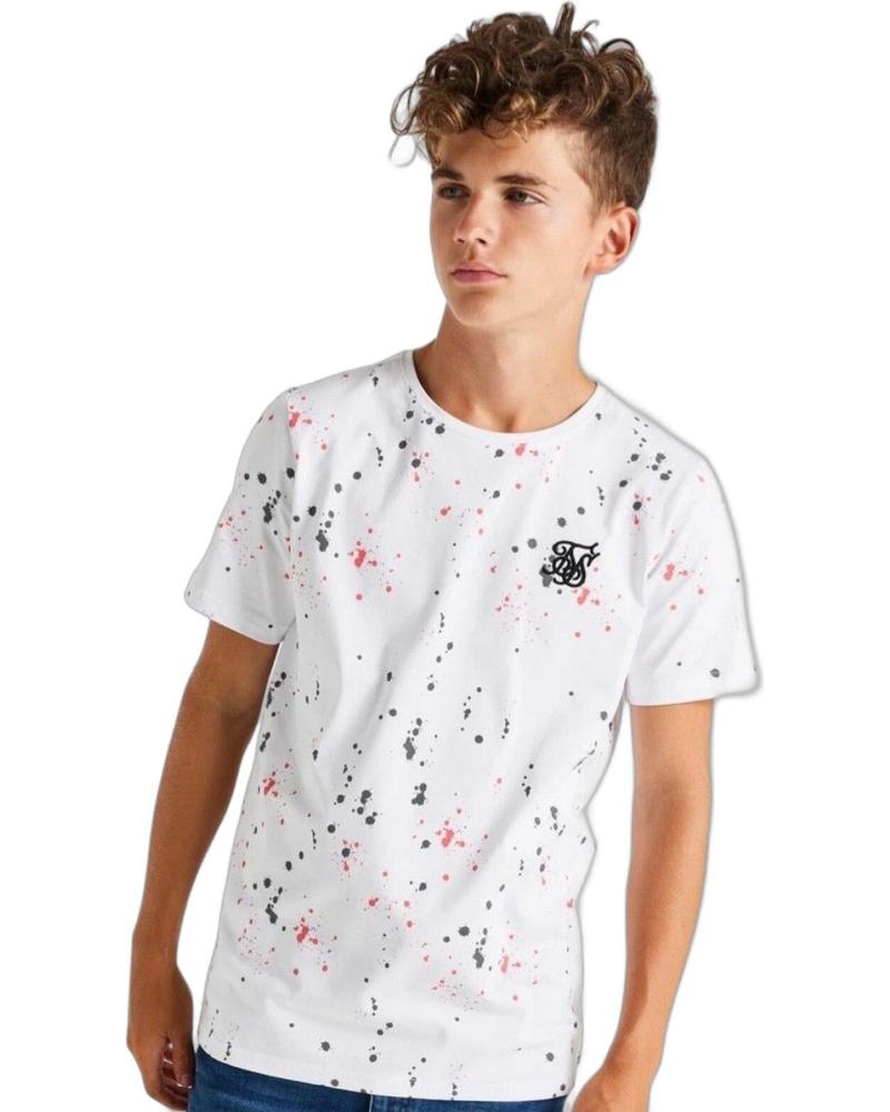 SIKSILK CAMISETA ESTAMPADO SALPICADURA BLANCO