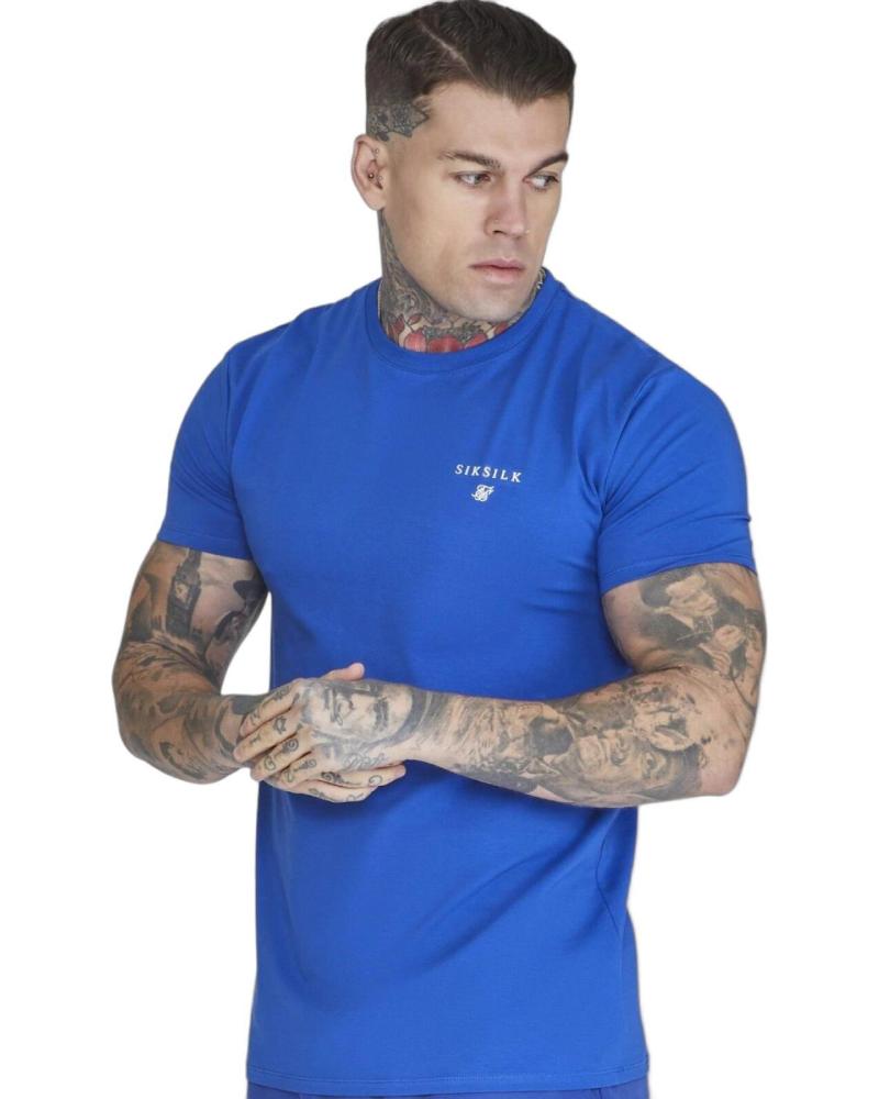CAMISETA SIKSILK BÁSICA MUSCLE FIT AZUL
