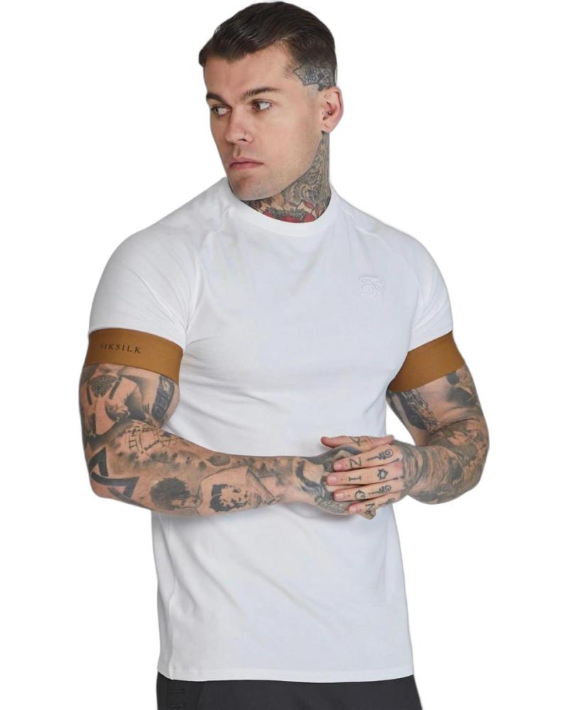 CAMISETA TÉCNICA SIKSILK MANGA AJUSTADA BLANCA
