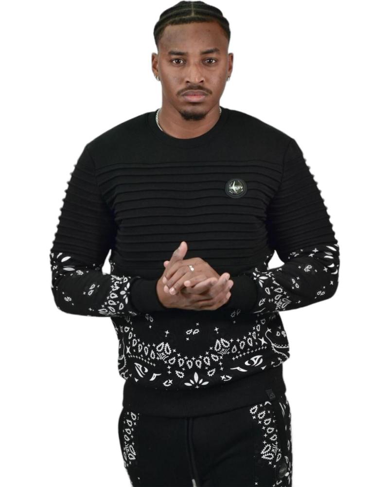SUDADERA GEORGE V PARIS ESTAMPADO BANDANA NEGRA