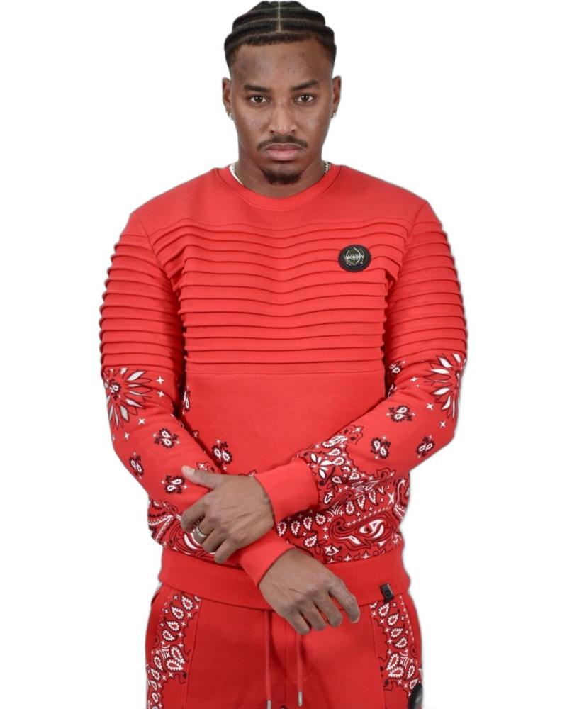 SUDADERA GEORGE V PARIS ESTAMPADO BANDANA ROJA