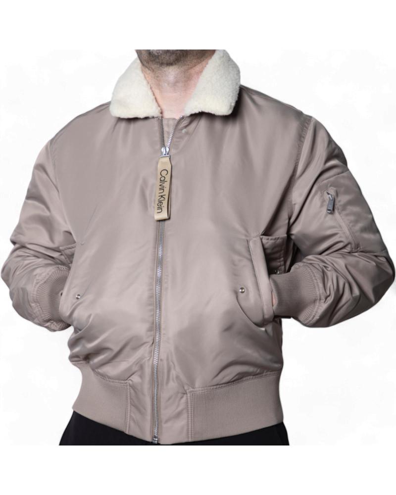 CHAQUETA AVIADOR DE NAILON MARRÓN CALVIN KLEIN