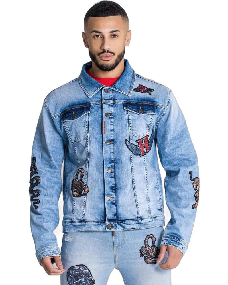 GIANNI KAVANAGH CHAQUETA VAQUERA ROYAL AZUL CLARO CON PARCHES