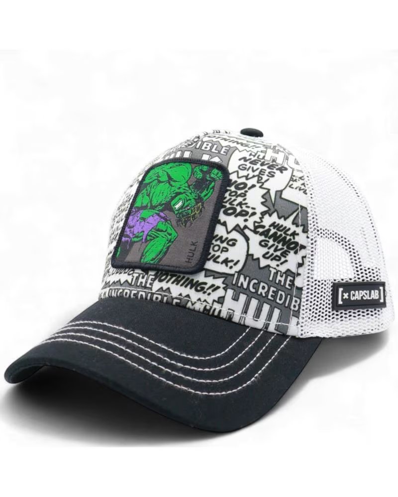 Capslab Gorra Trucker Marvel Hulk Negra y Blanca