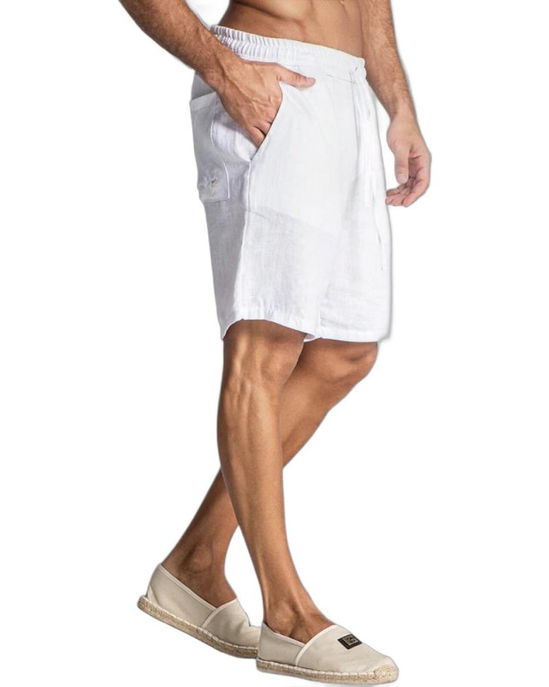 GIANNI KAVANAGH PANTALÓN CORTO DE LINO BLANCO