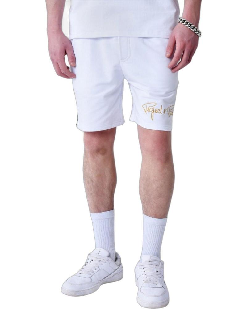 PANTALÓN CORTO CLÁSICO PROJECT X PARIS CON RAYAS LATERALES BLANCO