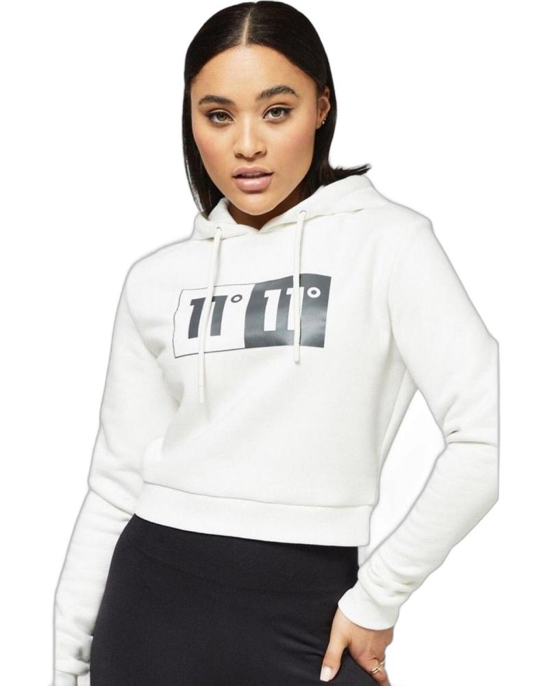 11 DEGREES SUDADERA CROPPED BLANCA CON GRÁFICO DE CAJA