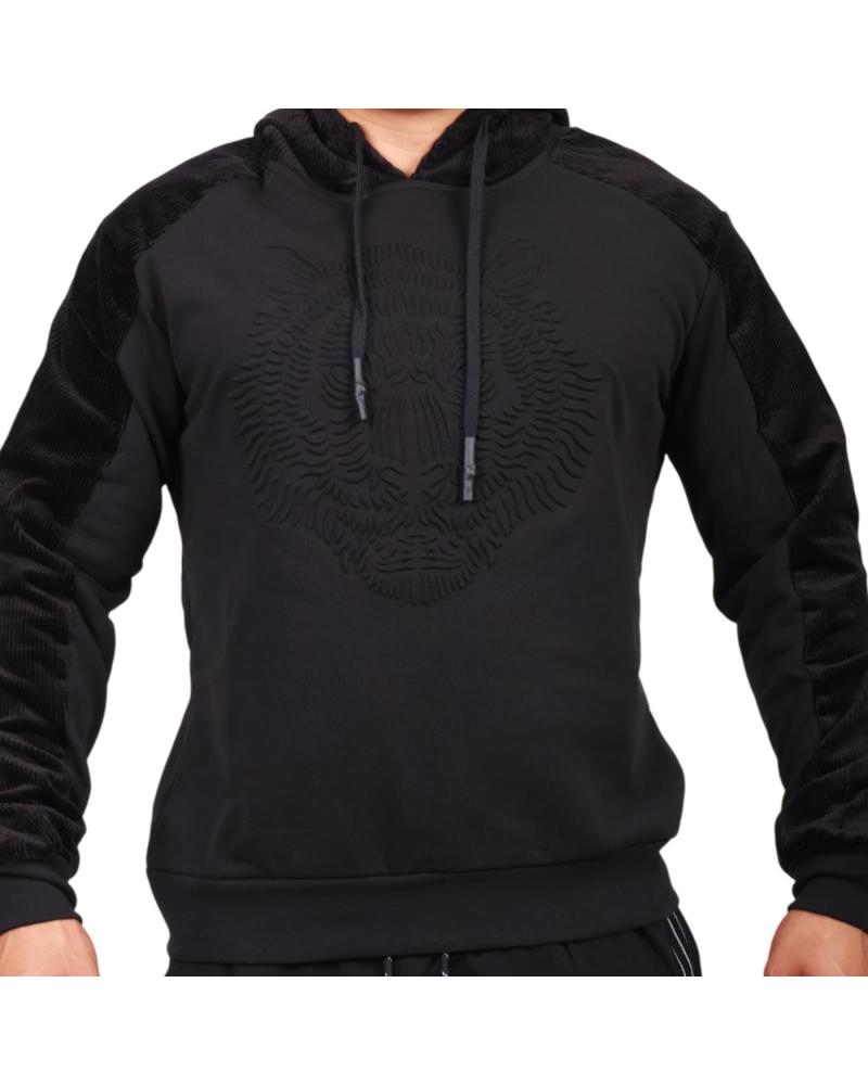 ANTONY MORATO SUDADERA NEGRA CON CAPUCHA Y ESTAMPADO TIGRE