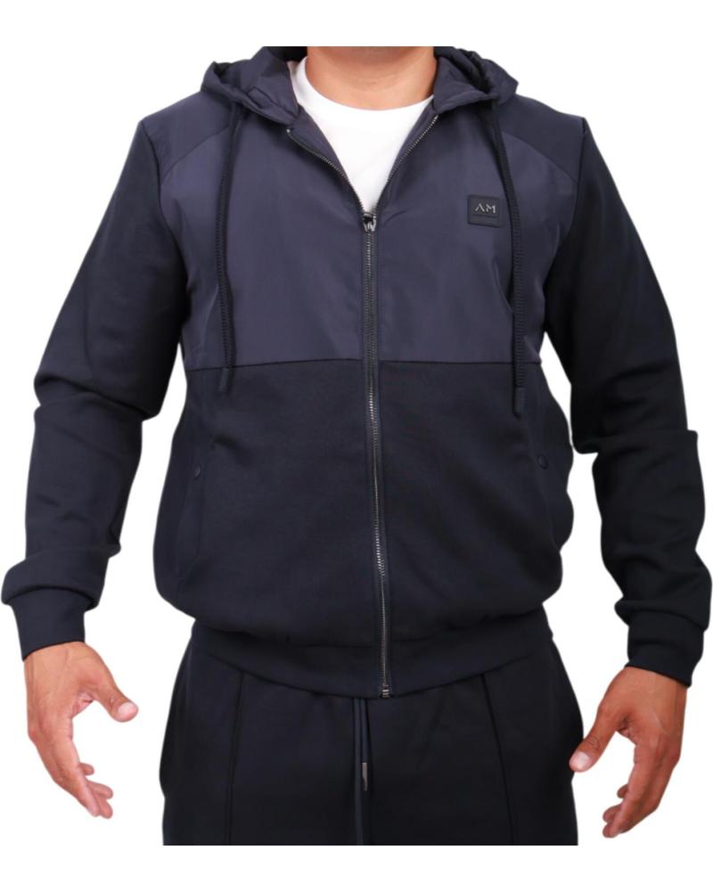 SUDADERA CON CREMALLERA Y CAPUCHA ANTONY MORATO AZUL MARINO