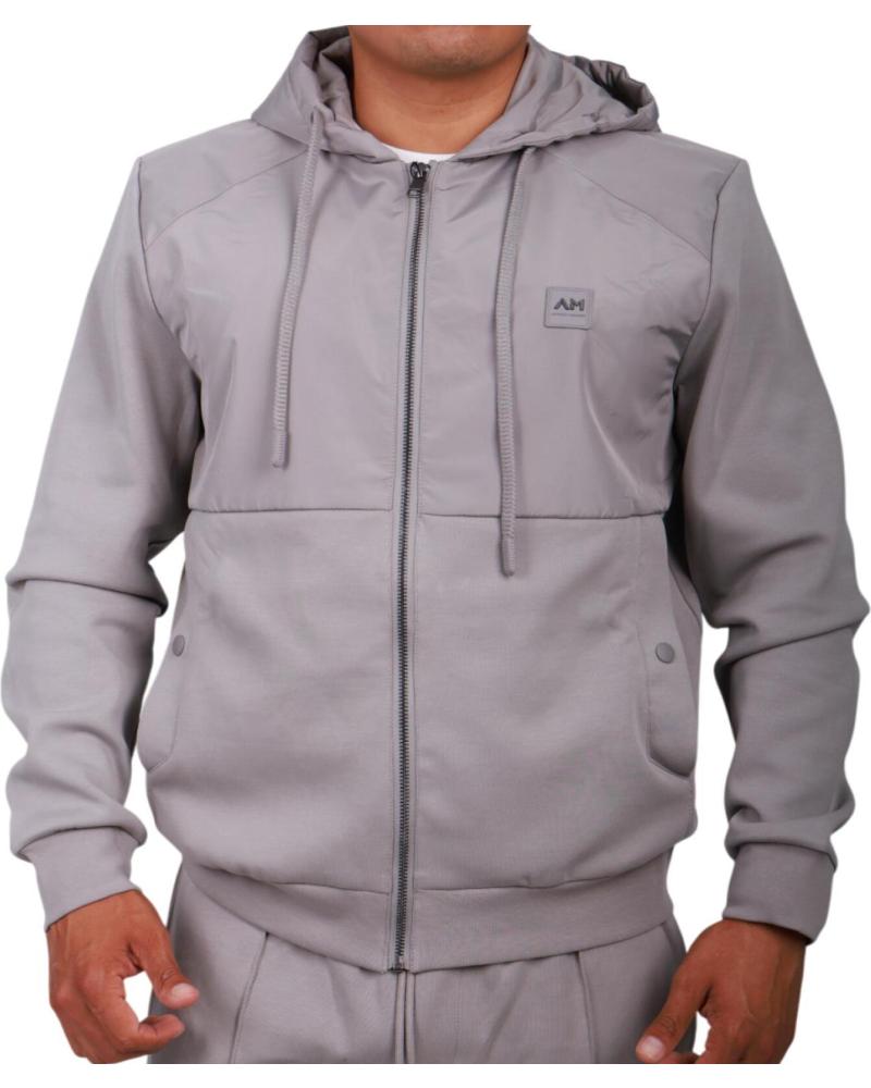 SUDADERA CON CREMALLERA Y CAPUCHA ANTONY MORATO GRIS