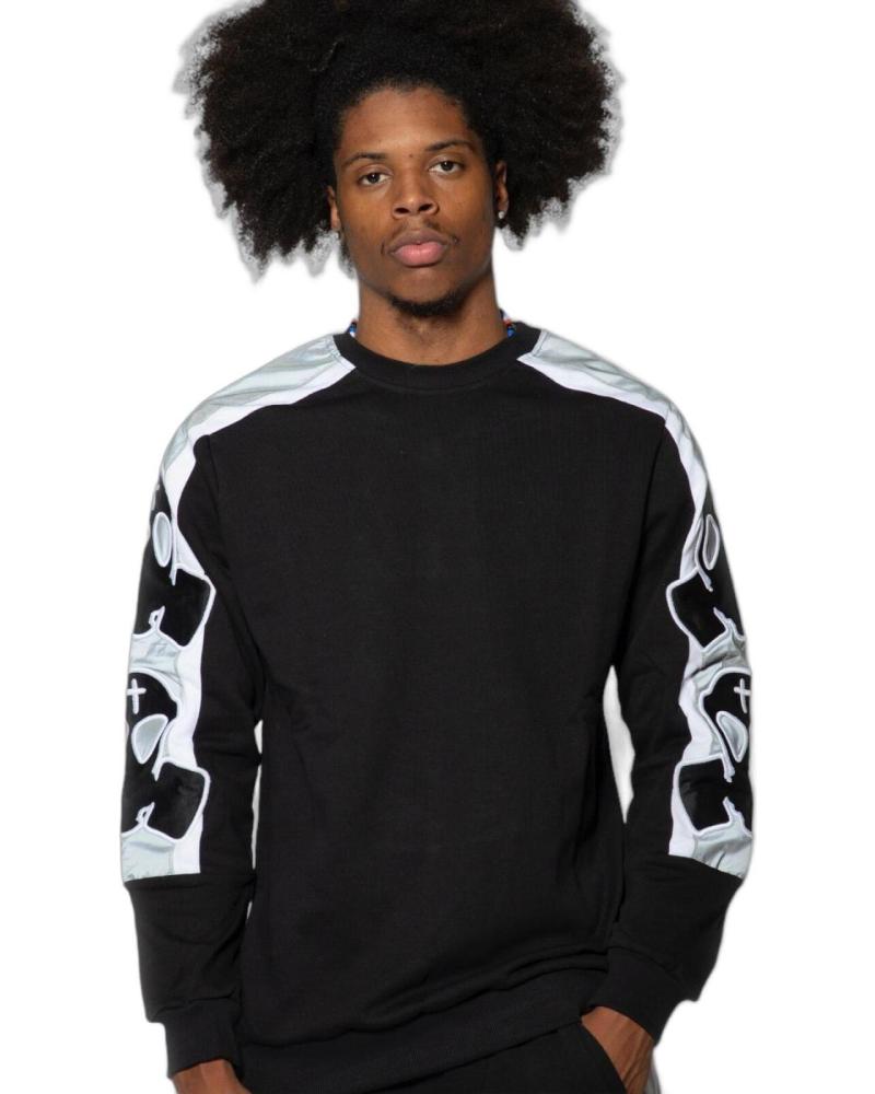 BUTNOT SUDADERA DE FELPA NEGRA CON DISEÑO MÁSCARA