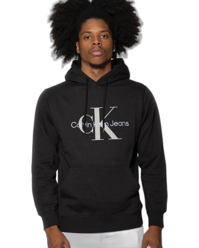 SUDADERA CALVIN KLEIN MONOGRAMA ALGODÓN NEGRO