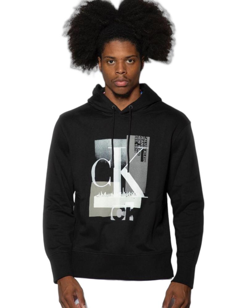 SUDADERA CALVIN KLEIN HOLGADA ALGODÓN LOGO GRÁFICO NEGRO