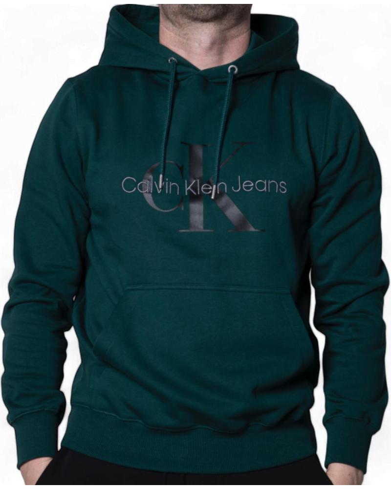 SUDADERA CON CAPUCHA CALVIN KLEIN MONOLOGO - VERDE OSCURO