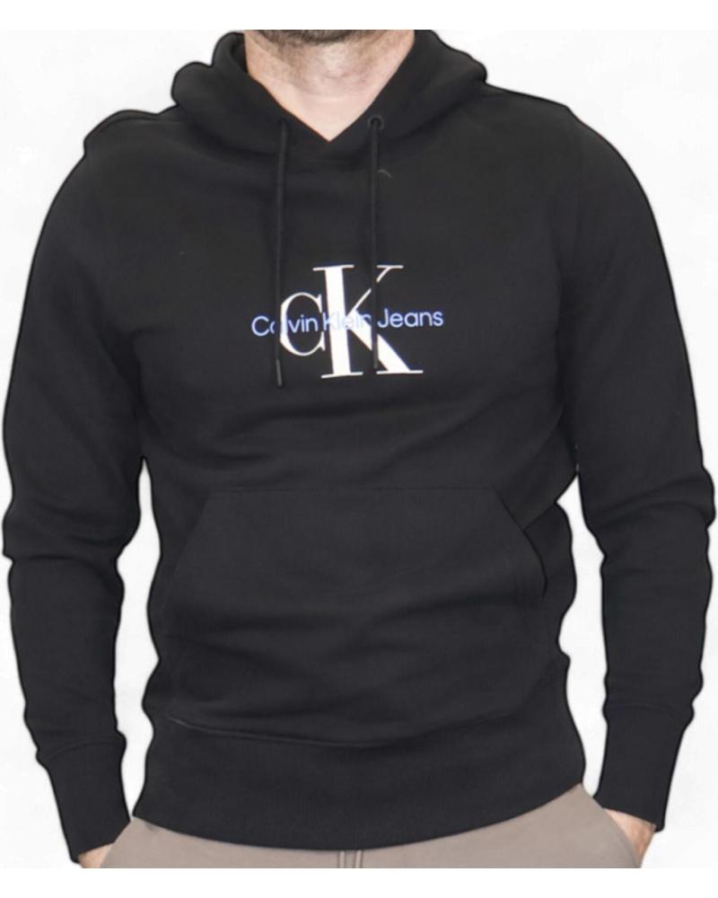 SUDADERA CALVIN KLEIN MONOLOGO CON CAPUCHA BÁSICA - NEGRO