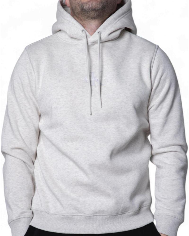 CALVIN KLEIN SUDADERA CON CAPUCHA GRIS MONOGRAMA