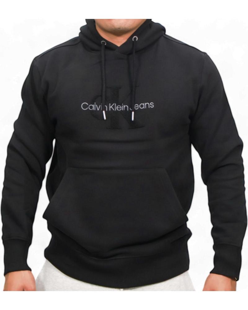 SUDADERA CON CAPUCHA CALVIN KLEIN DE CHENILLA NEGRA