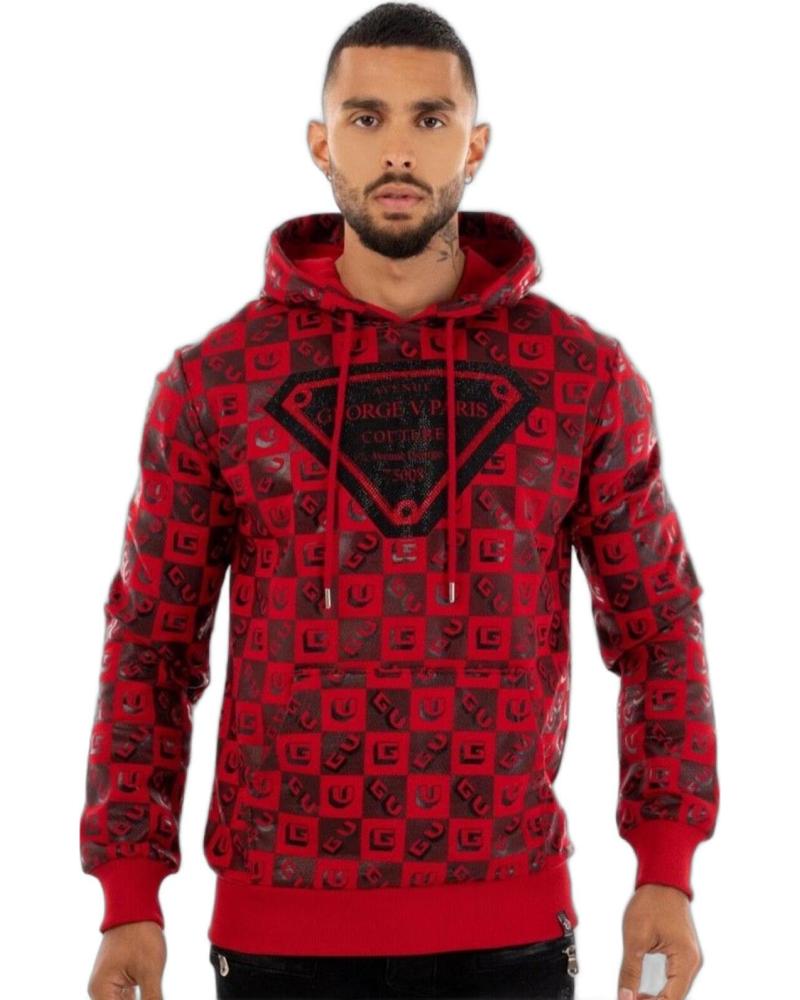 SUDADERA CON CAPUCHA GEORGE V PARIS COUTURE LOGO ROJO