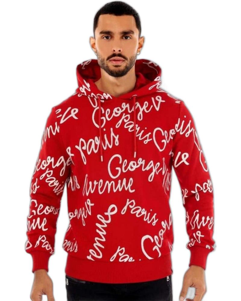 GEORGE V PARIS SUDADERA CON CAPUCHA ETIQUETA BRILLANTES ROJA