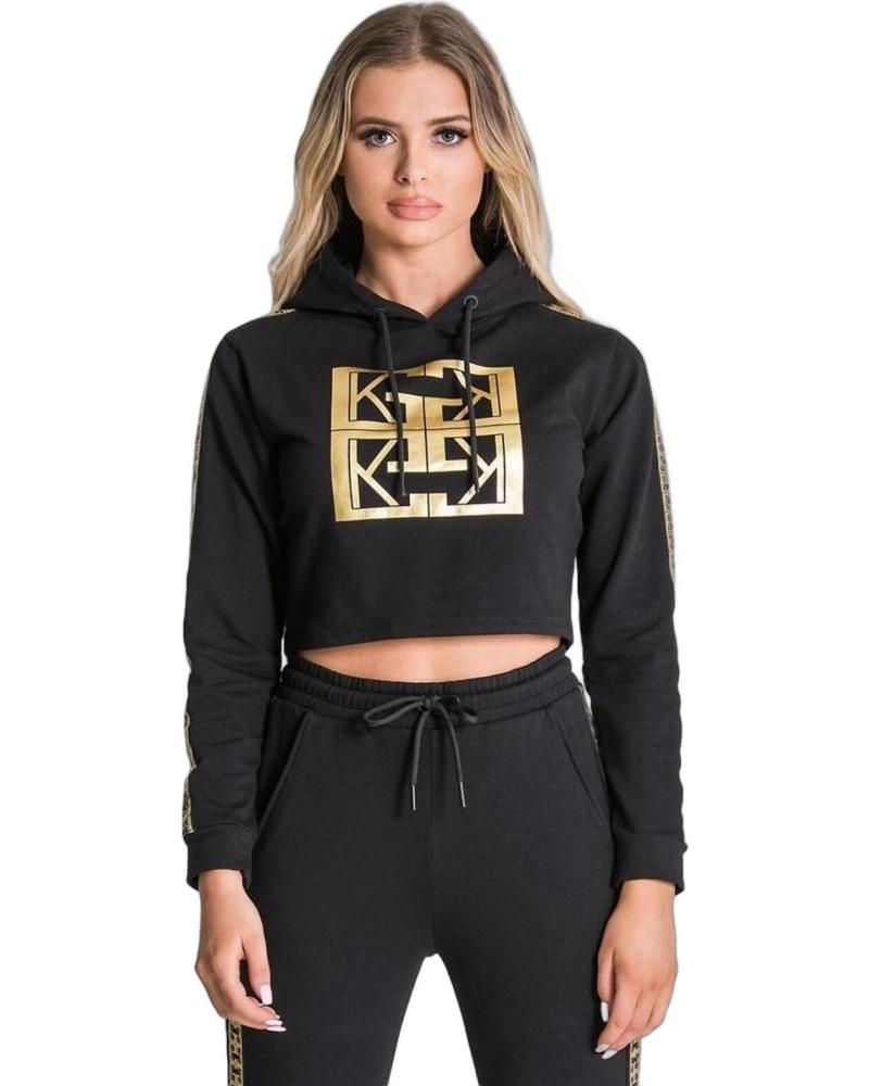 SUDADERA CORTA CON CAPUCHA GIANNI KAVANAGH MONOGRAMA GK EDICIÓN NEGRA