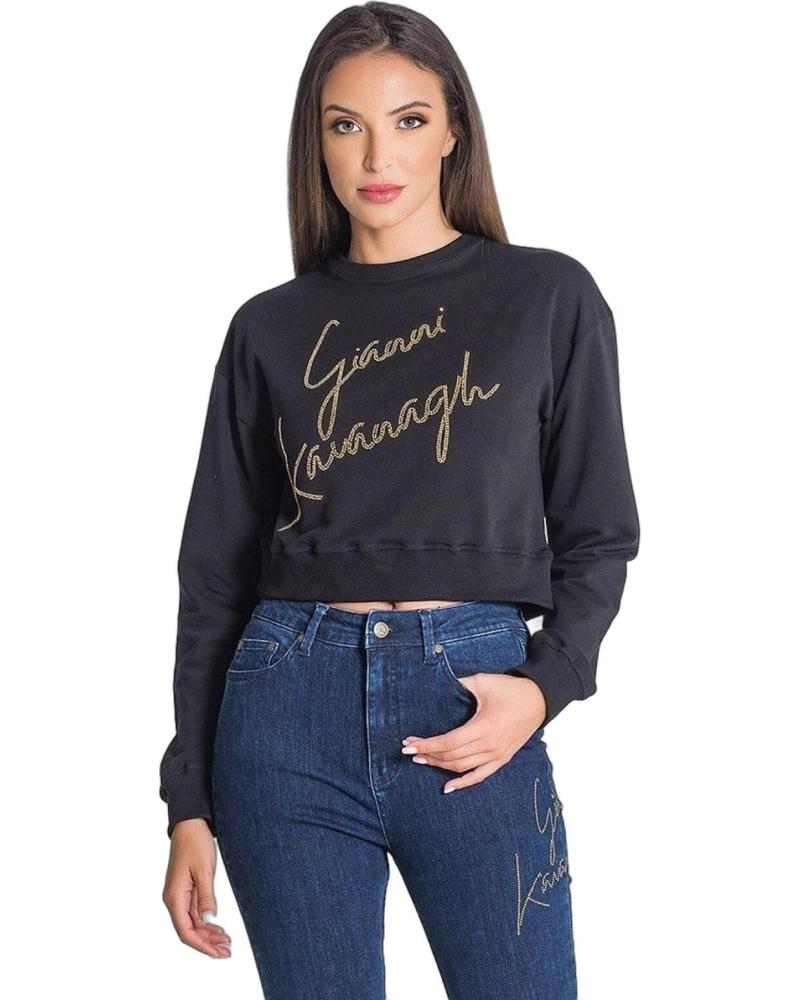 SUDADERA CROPPED GIANNI KAVANAGH DIAMANTE NEGRO