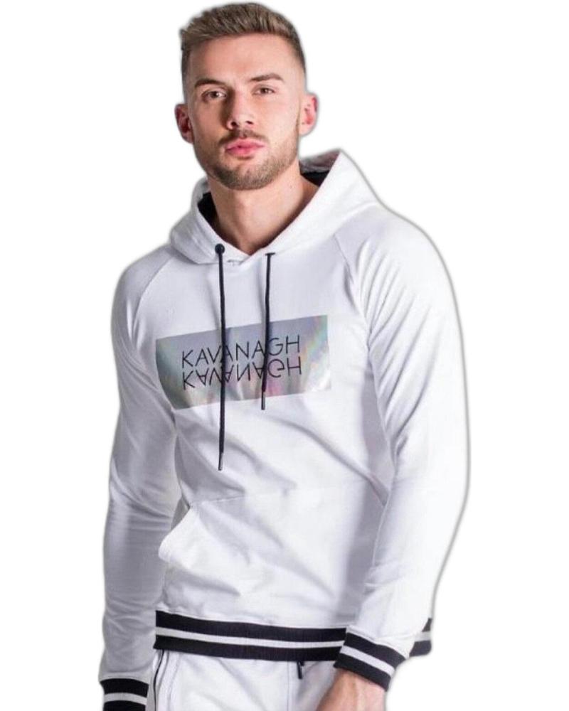 SUDADERA CON CAPUCHA GIANNI KAVANAGH GK BOX HOLOGRÁFICA BLANCA