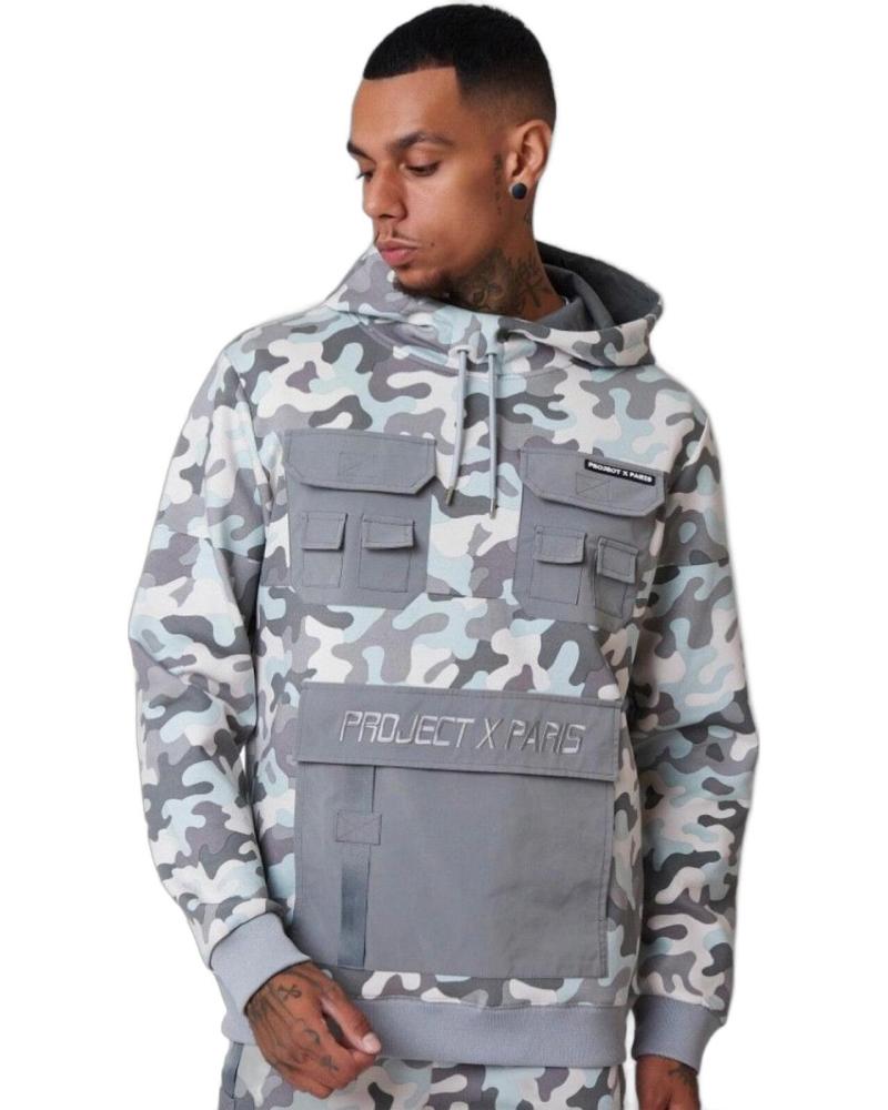 SUDADERA CON CAPUCHA PROJECT X PARIS CAMUFLAJE URBANO CON BOLSILLOS REFLECTANTES