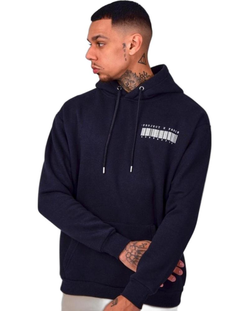 PROJECT X PARIS SUDADERA CON CAPUCHA GRÁFICO DE BARRAS NEGRO