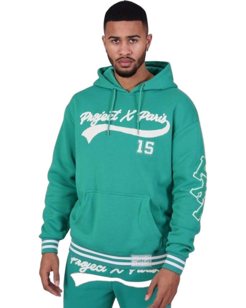 SUDADERA CON CAPUCHA PROJECT X PARIS CON LOGO GIGANTE VERDE