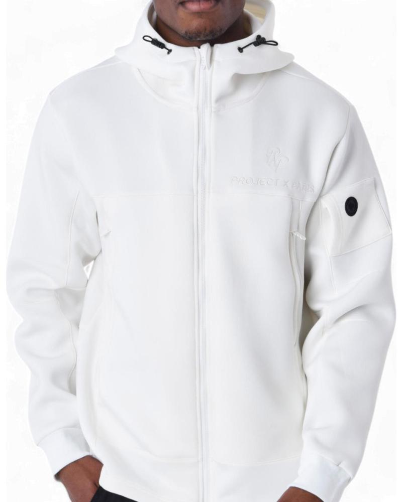 SUDADERA CON CAPUCHA TECHWEAR BLANCA PROJECT X PARIS