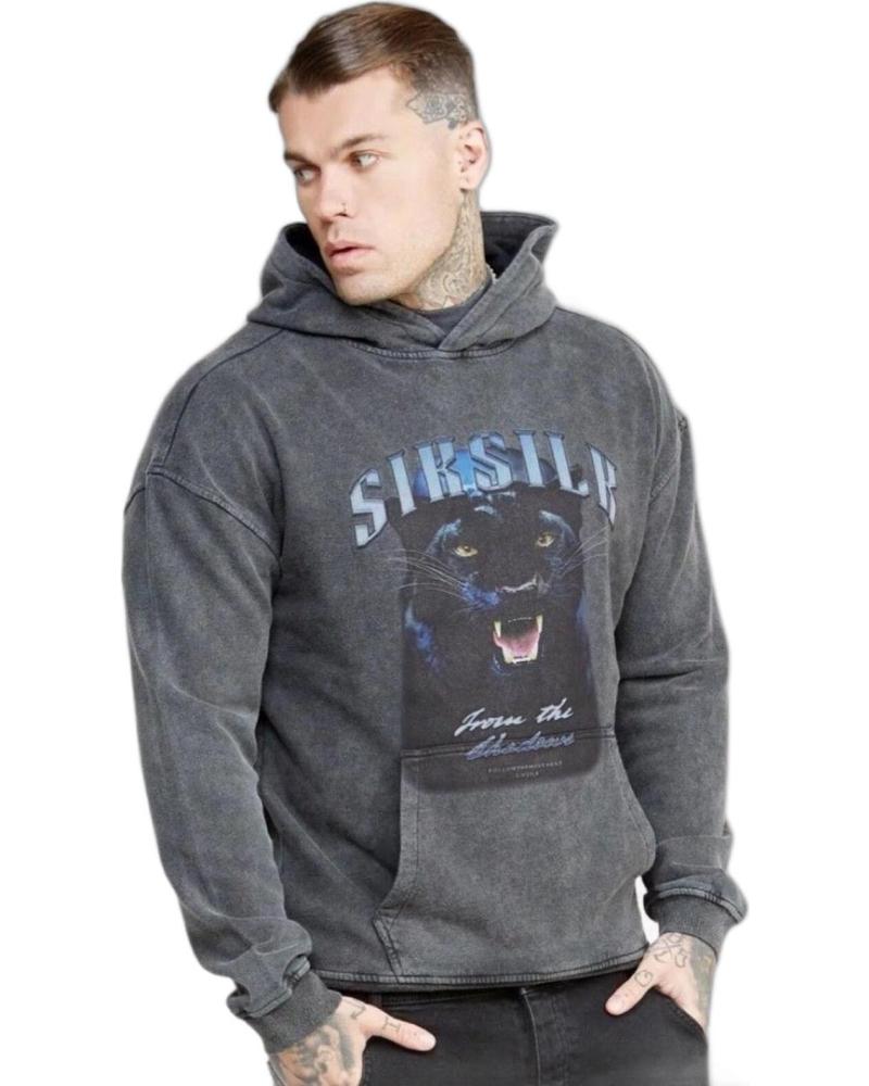 SIKSILK SUDADERA GRÁFICA NEGRA