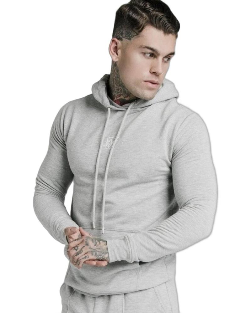 SUDADERA CON CAPUCHA SIKSILK SMART OVERHEAD GRIS