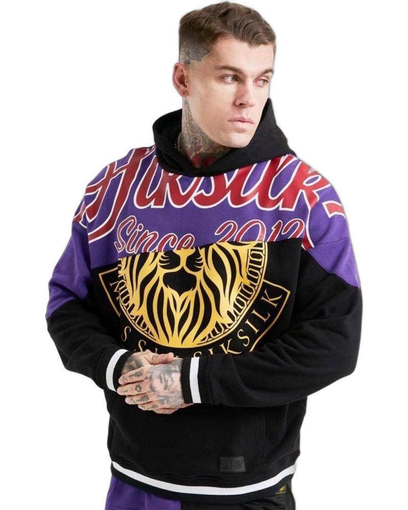 SUDADERA SIKSILK X MESSI RETRO VARSITY NEGRO MORADO
