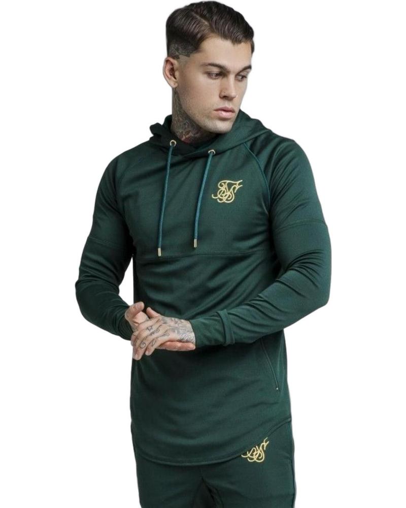 SIKSILK SUDADERA CON CAPUCHA ZONAL OVERHEAD VERDE