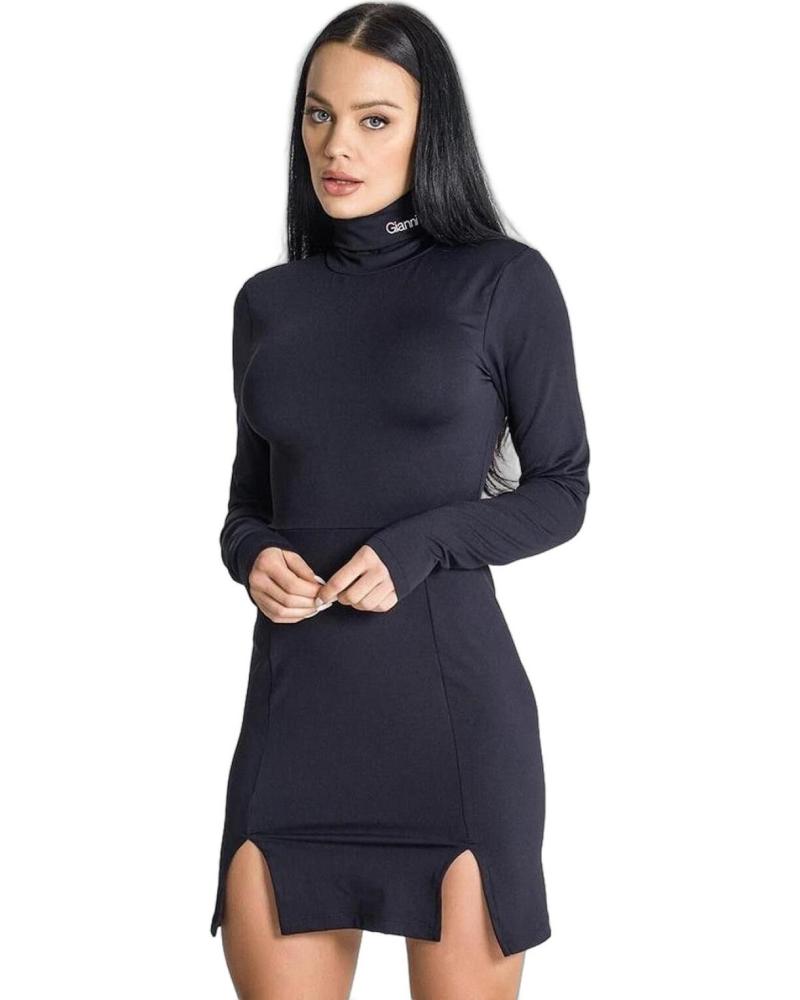 VESTIDO CON CUELLO ALTO GIANNI KAVANAGH ESSENCE NEGRO