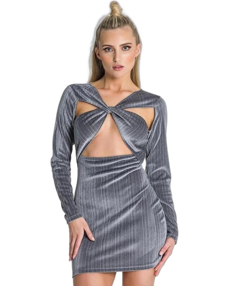 VESTIDO GIANNI KAVANAGH LIBERATION GRIS CON CUT-OUT