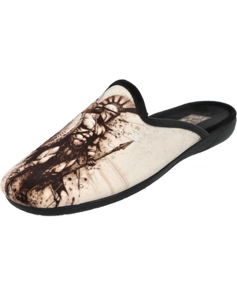 BUBBLE BOBBLE ANDREA RUIZ 60-S99 ZAPATILLAS DE CASA NEGRAS ESTAMPADO GUERRERO NEGRO