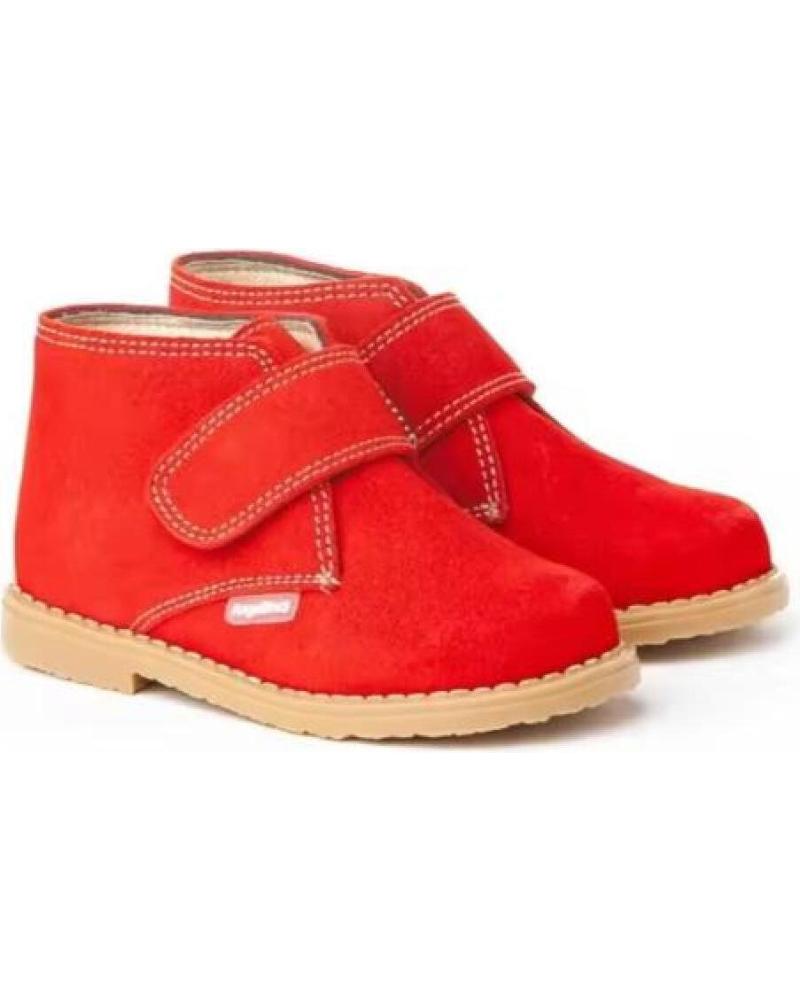 BOTÍN DE PIEL SERRAJE ANGELITOS ROJO - FABRICADO EN ESPAÑA ROJO