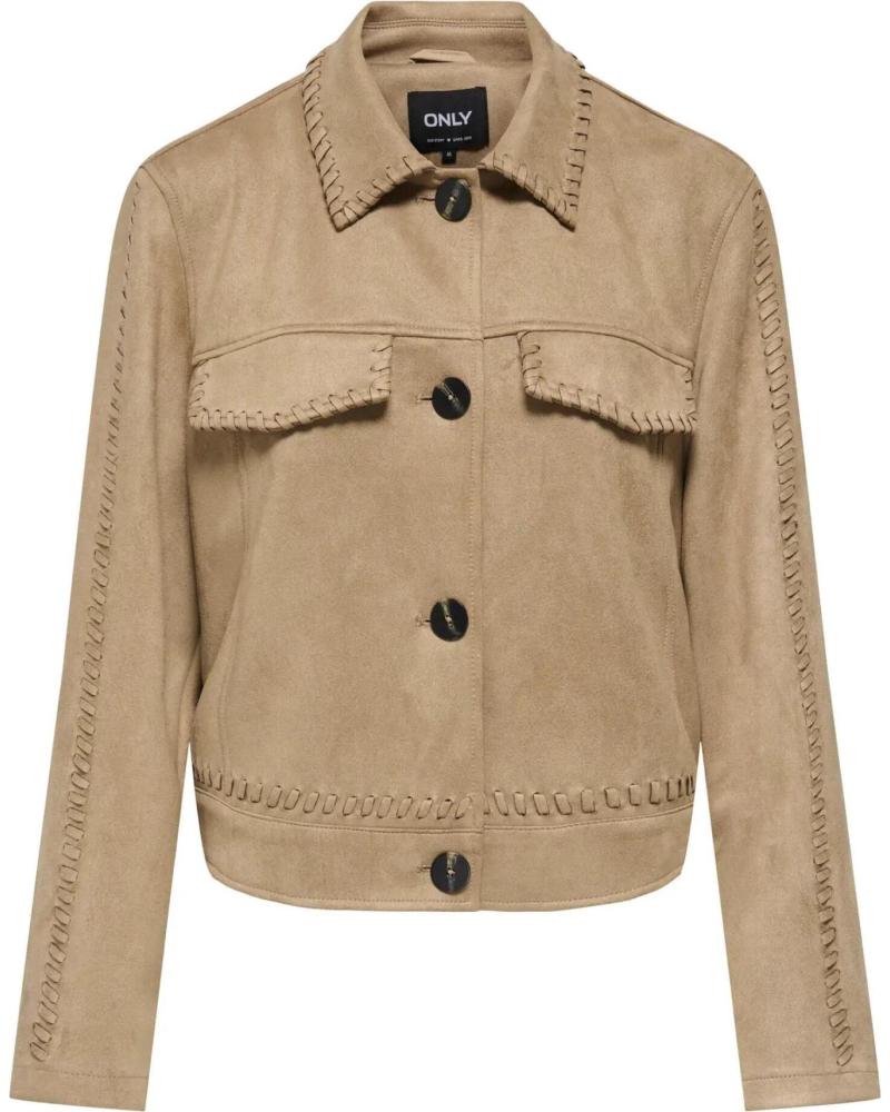 CHAQUETA CASUAL ONLY 15372876 BEIGE DE ALGODÓN BEIGE