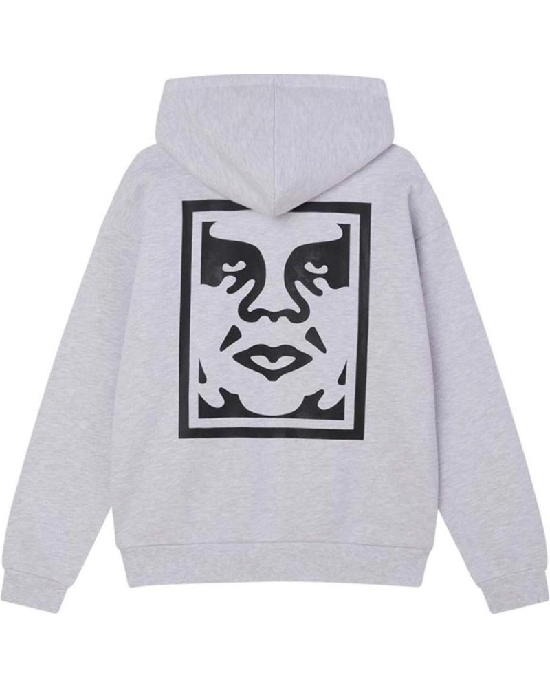 SUDADERA CON CAPUCHA OBEY BOLD ICON EXTRA HEAVY HOOD ASH GREY NAN