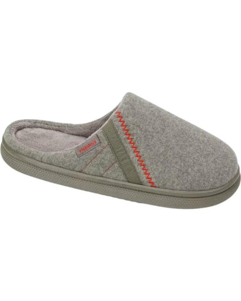 ISOTONER DESCALZA - ZAPATILLAS DE CASA ABIERTAS GRISES CON BANDA MARRóN