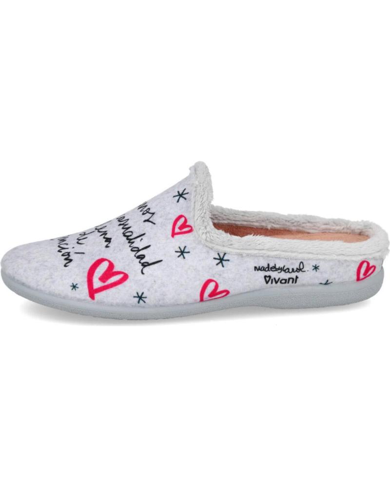 ZAPATILLAS DE CASA VIVANT V-OH-C252026INGR GRIS CON DISEÑO ILUSTRADO GRIS
