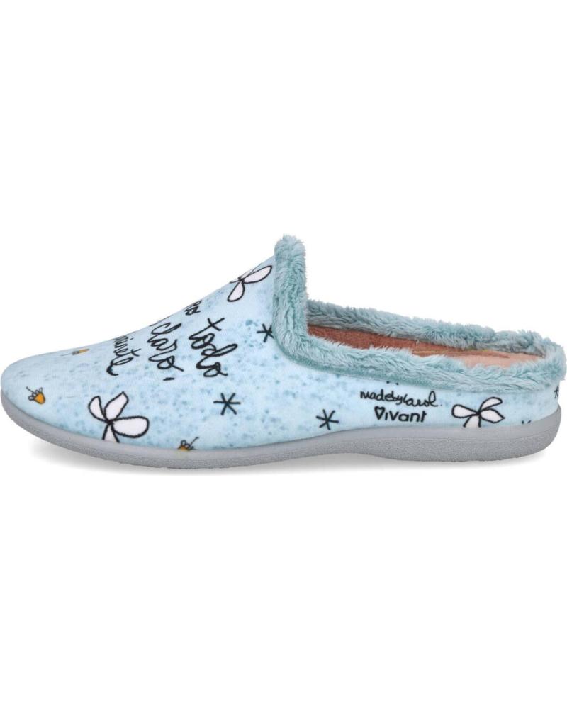 ZAPATILLAS DE CASA VIVANT V-OH-C252010NCL CON DISEÑO 'HOY VEO TODO MÁS CLARO' CELESTE CELESTE